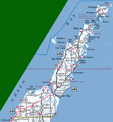 Wisconsin’s northeastern shoreline, Door County is a region